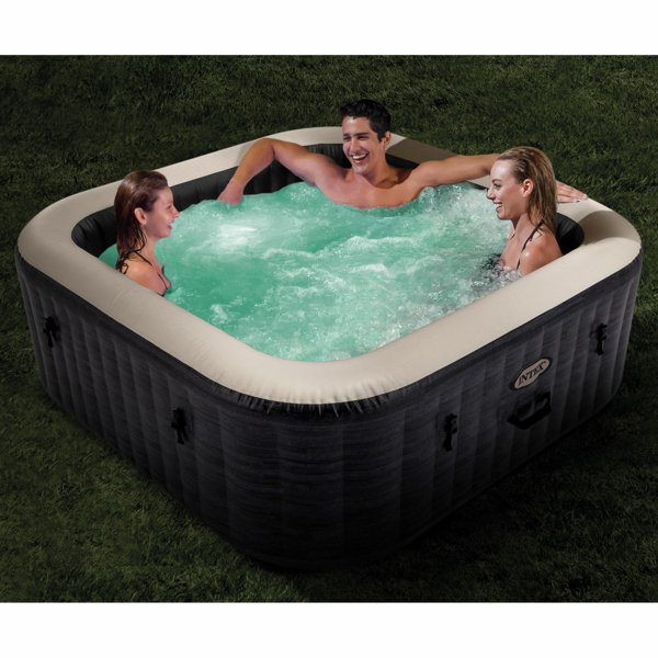 Intex 4 Person 140 Jet Square Inflatable Hot Tub in Gray & Reviews Wayfair